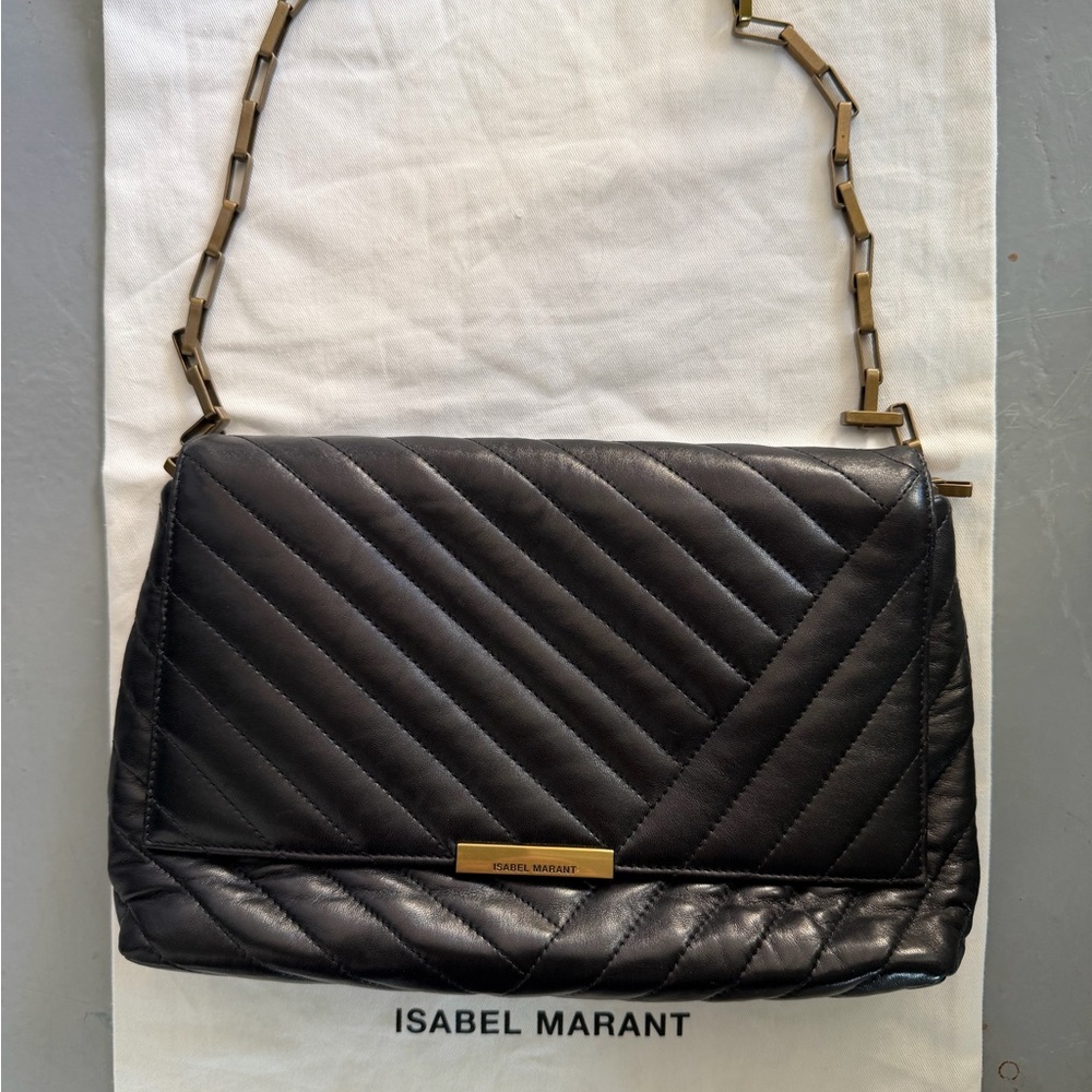 Isabel Marant Black Quilted Leather Shoulder Bag